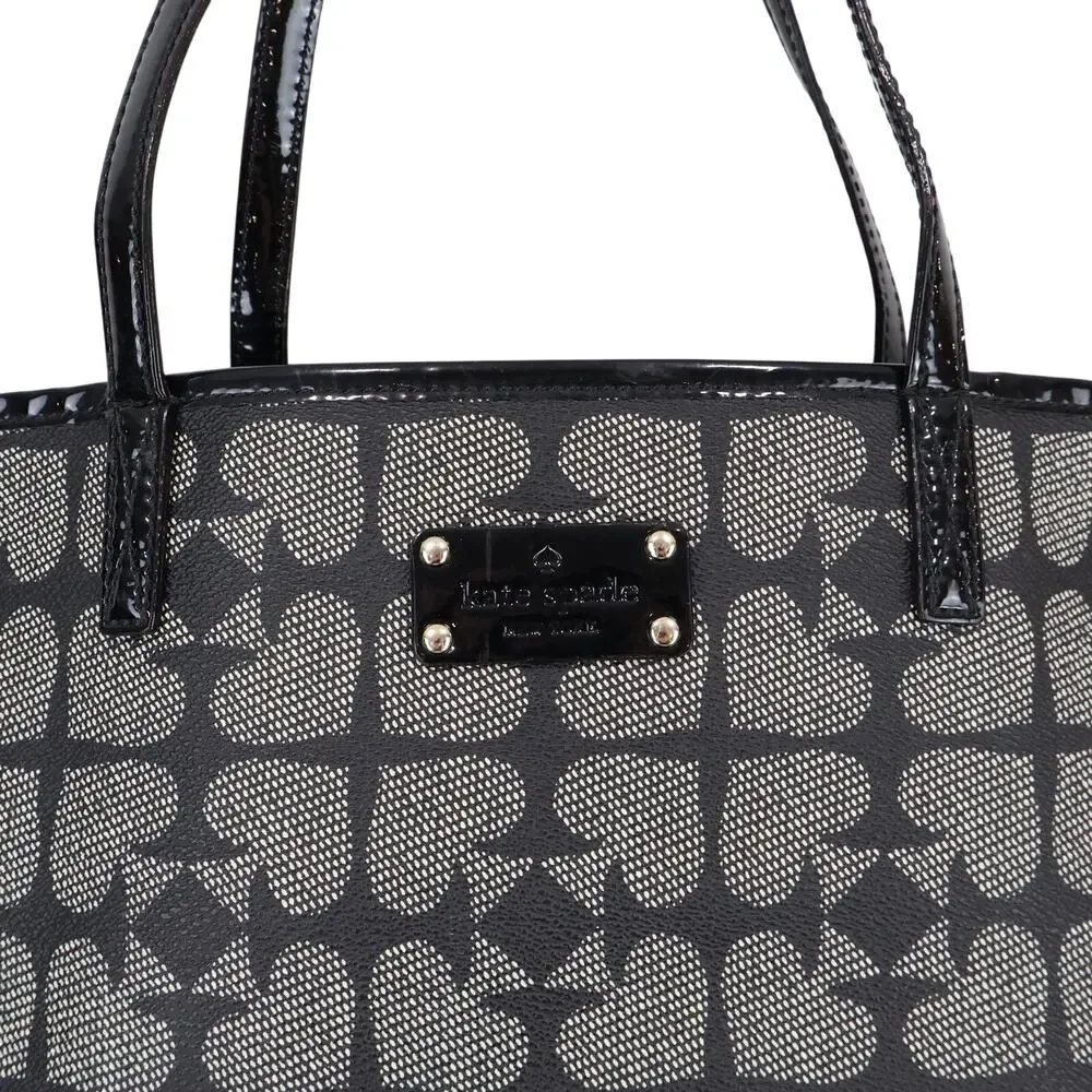 Kate Spade Ace of Spades Harmony Pebbled Coated Canvas Black Large Tote Bag